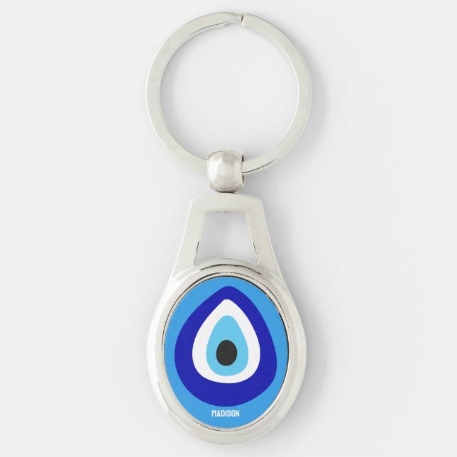 Porte-clés Texte personnalisé Mal Eye Nazar Amulet (Devant)