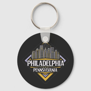 Porte-clés Texte personnalisé Philadelphie Pennsylvanie