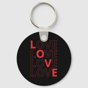 Porte-clés Texte répété d'amour Saint-Valentin Je t'aime