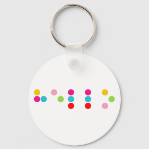 Porte-clés Texte sans visibilité braille de lettres