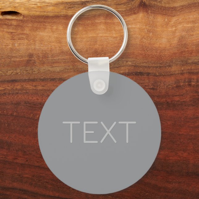 Porte-clés Texte simple à 3 dimensions | Gray (Recto)