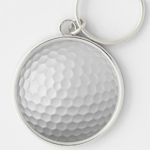 Porte-clés Texture de balle de golf blanche et alvéolée