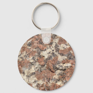 Porte-clés Texture de roche granitique — Blanc noir rose -