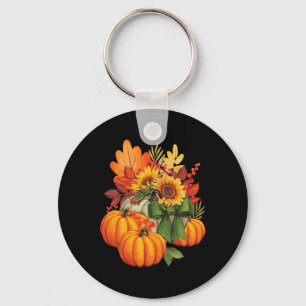 Porte-clés Thanksgiving Citrouille Tournesol Automne Vacances
