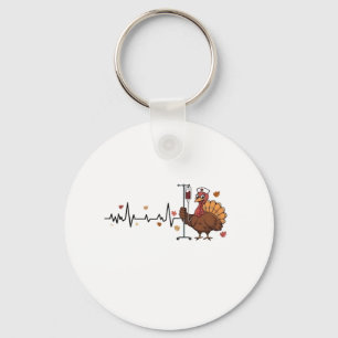 Porte-clés Thanksgiving Heartbeat Turkey Nurse Pulse Fall RN
