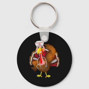 Porte-clés Thanksgiving Scrub Tops Femmes Turquie Infirmière