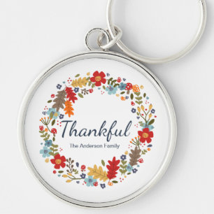 Porte-clés Thanksgiving Thankful Fall personnalisée