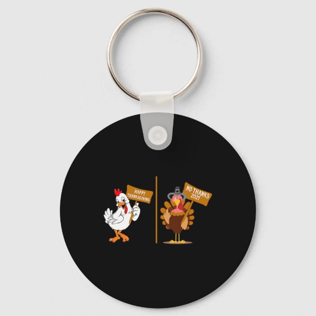 Porte-clés Thanksgiving Turkey No Thanks Grumpy Halloween Fun (Recto)