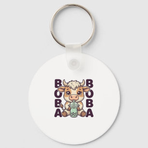 Porte-clés Thé aux perles de vache mignonne Design de T-Shirt
