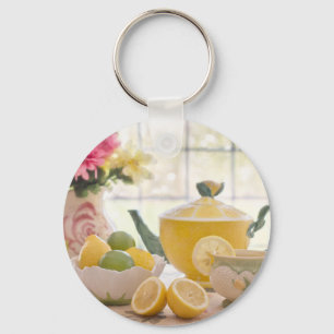 Porte-clés Thé chaud de l'après-midi avec citrons frais