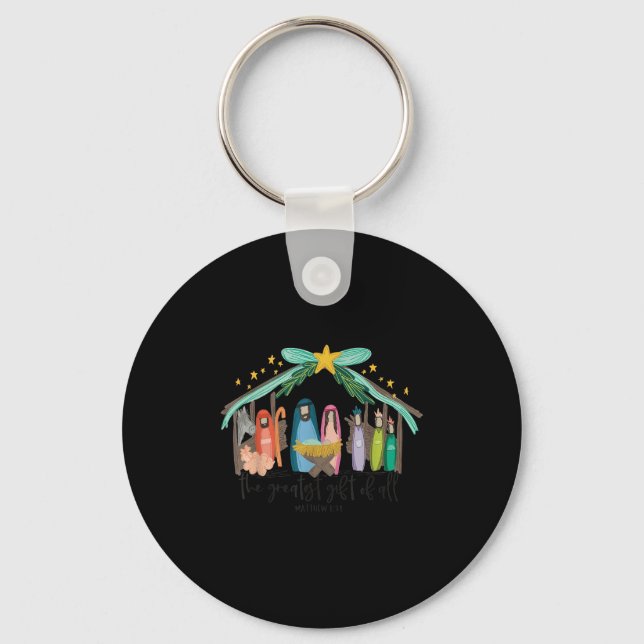 Porte-clés The Greatest Gift For All Christmas Nativity Jesus (Recto)