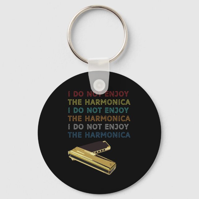 Porte-clés The Harmonica Instrument Blues Music Band Cadeau (Recto)