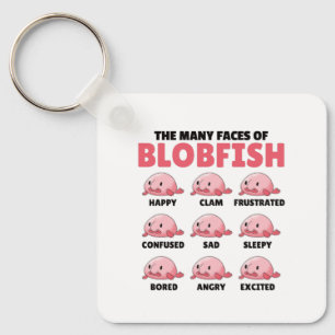 Porte-clés The Many Faces Of Blobfish Funny Emotion Types