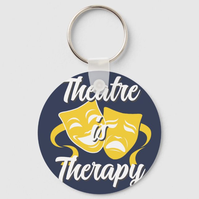 Porte-clés Theatre is Therapy Comedy Tragedy Masks Keychain (Verso)