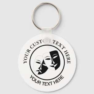 Porte-clés Théâtre Masque Comédie Tragédie Noir Blanc Per