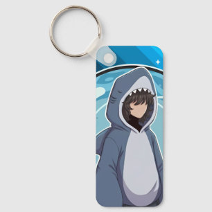 Porte-clés Thème de café en costume de requin
