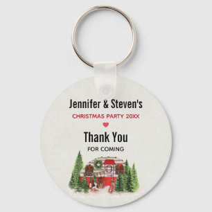 Porte-clés Thème extérieur du camping de Noël Trailer