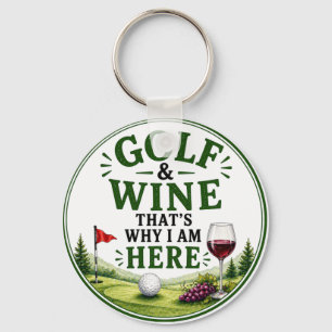Porte-clés Thème Golf et Vin pour golfeur