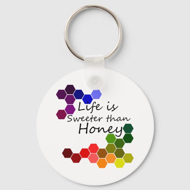 Porte-clés Thème Miel Avec Mots Positifs (Recto)