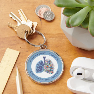Porte-clés Thérapeute respiratoire personnalisée Poumons flor