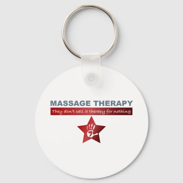 Porte-clés Thérapie de massage en rouge rubis (Recto)