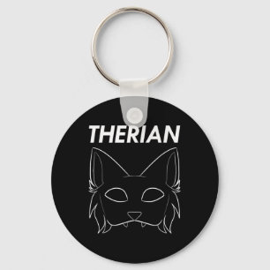 Porte-clés Therian Furie Animal Masque Wolf Chat Chien