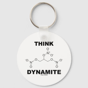 Porte-clés Think Dynamite (Nitroglycérine chimique Molecule)