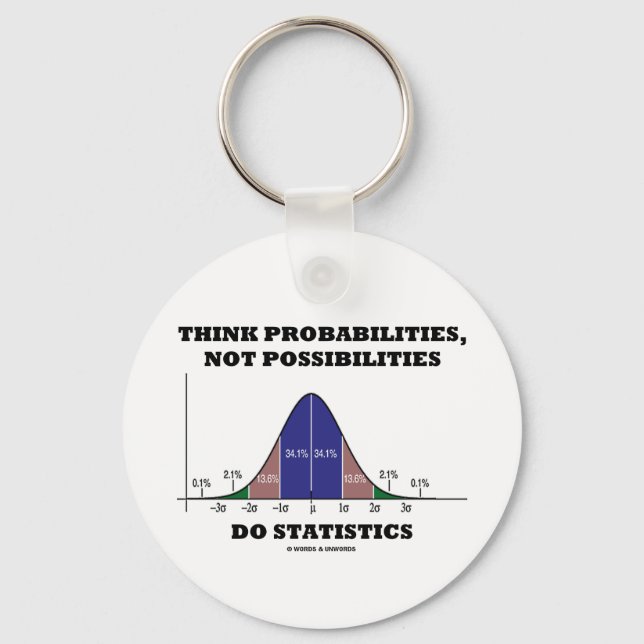 Porte-clés Think Probabilities Not Possibilities Statistics (Recto)