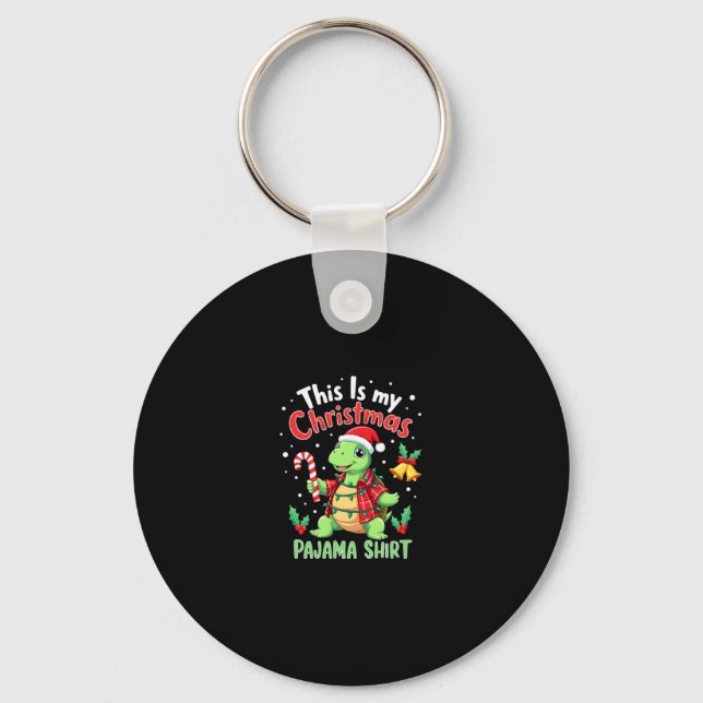 Porte-clés This Is My Christmas Turtle Pajama Shirt Buffalo P (Recto)