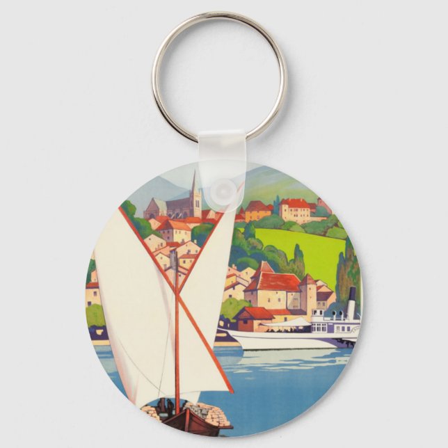 Porte-clés Thonon Les Bains Français Travel Europe (Recto)