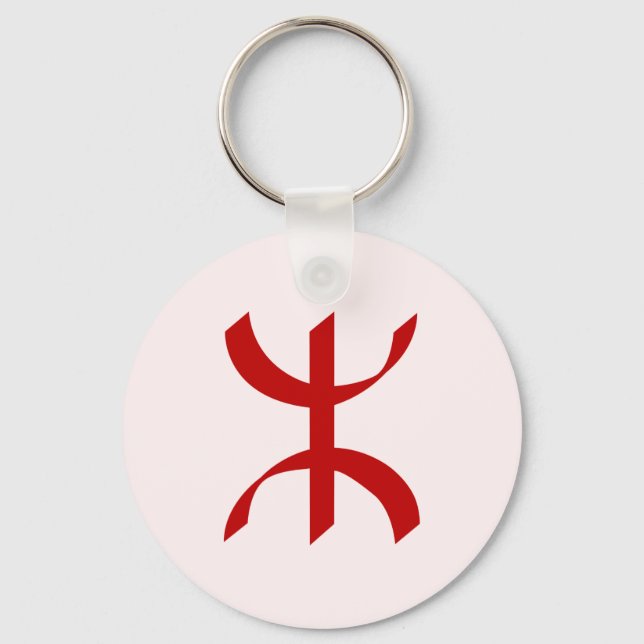 Porte-clés TIFINAGH rouge - Tifinagh berbère - Amazigh Tifina (Recto)