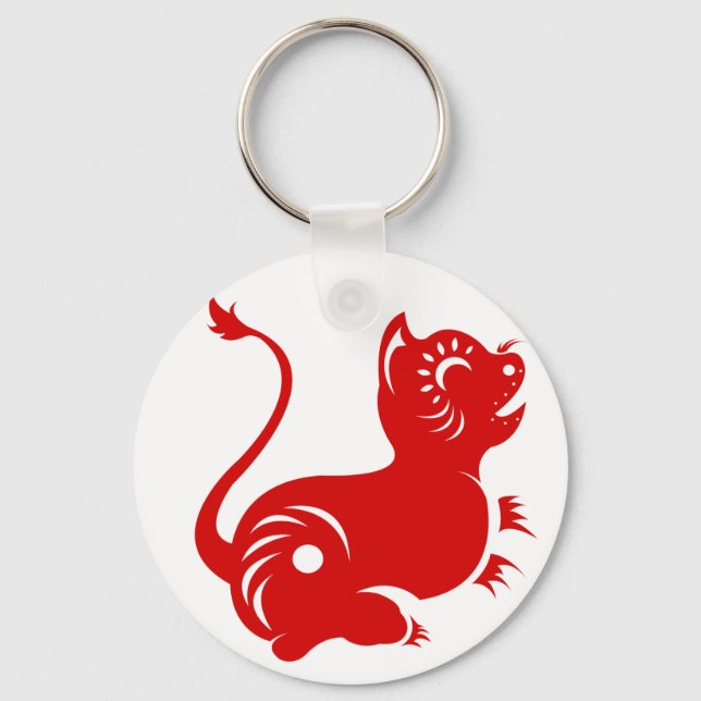 PORTE-CLÉS TIGER DE PAPIER ZODIAC CHINOIS ILLUSTRÉ (Recto)