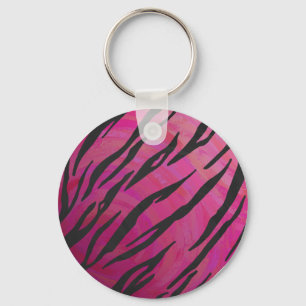 Porte-clés Tiger Hot Pink and Black Print