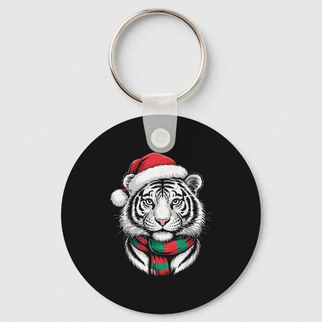 Porte-clés Tiger Noël Noël Chapeau F Costume de Noël (Recto)