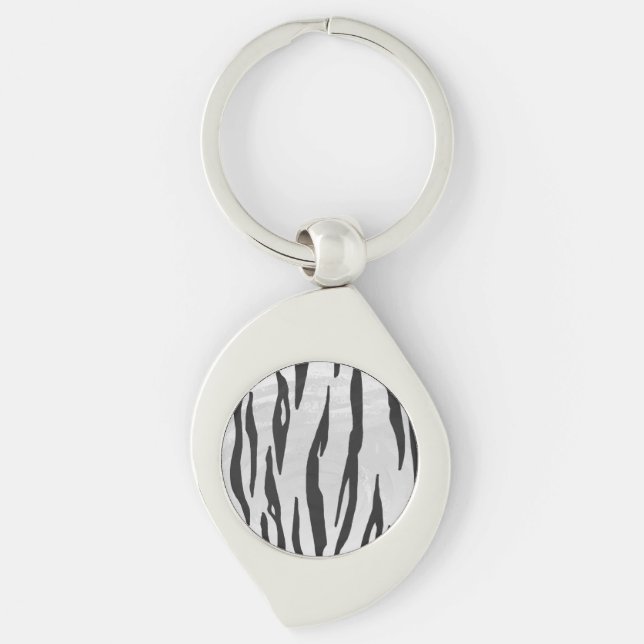 Porte-clés Tiger noir et blanc (Devant)