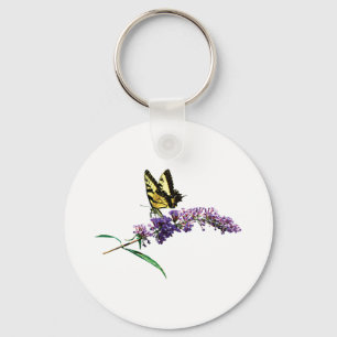 Porte-clés Tiger Swallowtail sur Purple Butpe Bush