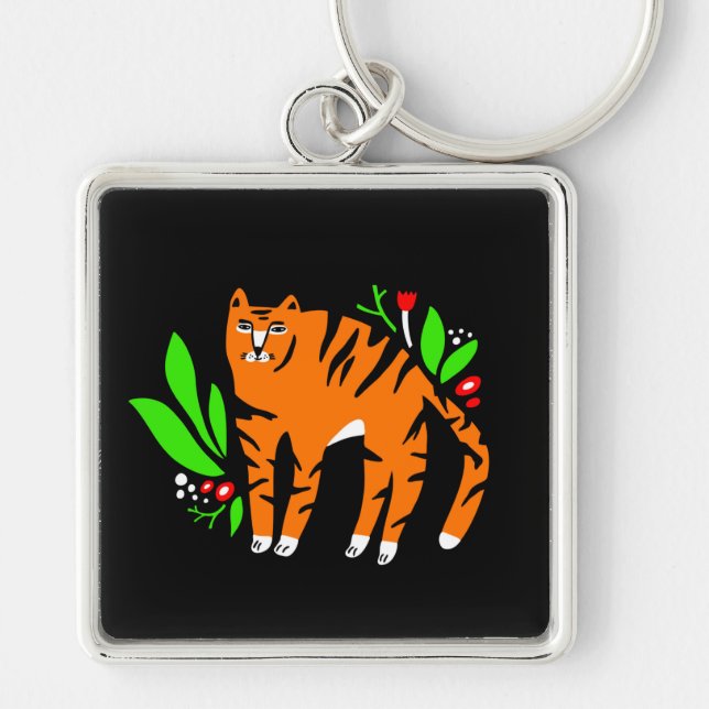 Porte-clés Tigre à flowers (Devant)