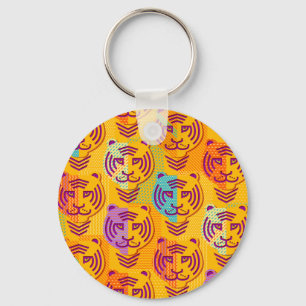 Porte-clés Tigre pattern on dark yellow