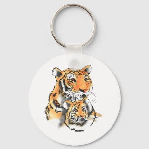 Porte-clés Tigresse et petit animal