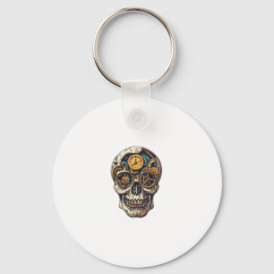 Porte-clés Timekeeper du crâne et de l'horloge