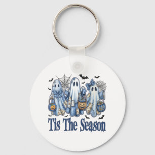 Porte-clés Tis Season Blue Patchwork Ghost Citrouille Éffraya