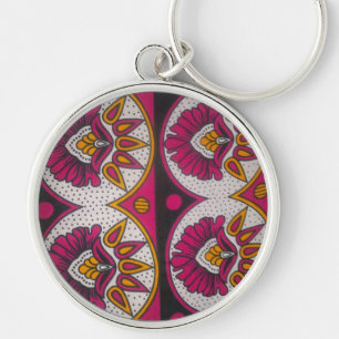 Porte-clés Tissu africain coloré Motif Art Print