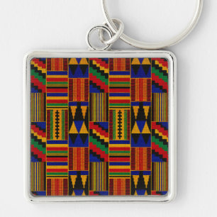 Porte-clés Tissu Kente de style africain