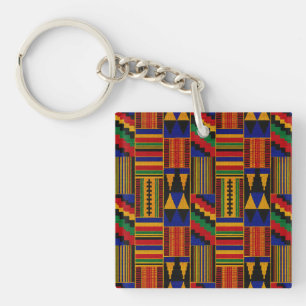 Porte-clés Tissu Kente de style africain