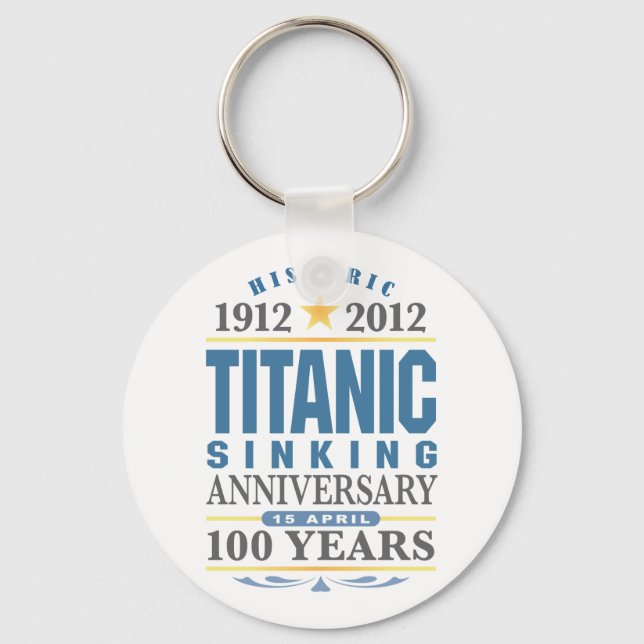 Porte-clés Titanic Sinking 100 ans Anniversaire (Recto)