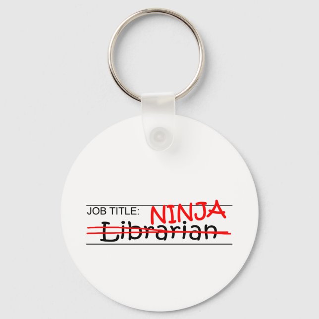 Porte-clés Titre du travail Ninja - Bibliothécaire (Recto)