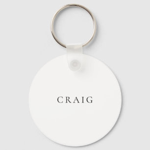 Porte-clés Titre minimaliste Professionnel Moderne Nom Plat