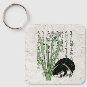 Porte-clés Toad de grenouille botanique japonaise du XVIIIe s