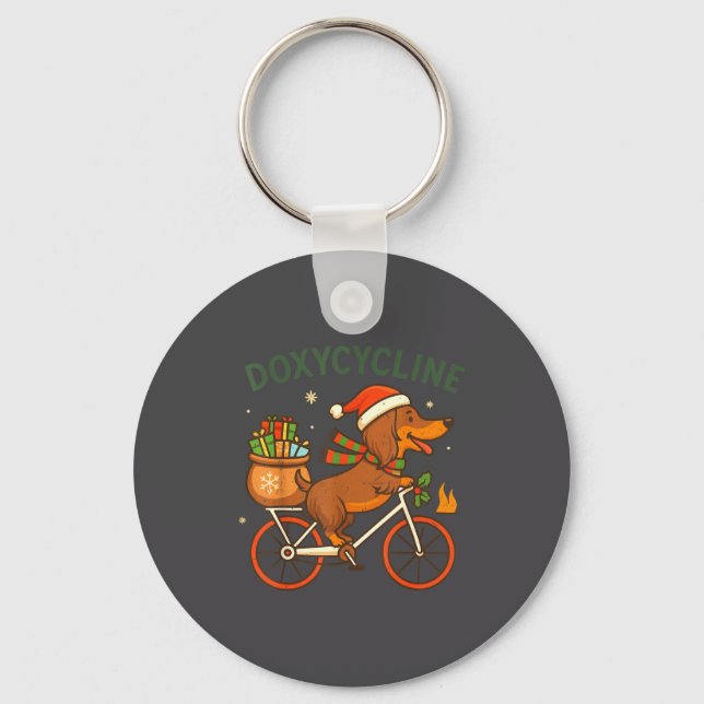 Porte-clés Toddler Doxycycline Long Hair Dachshund Christmas  (Recto)