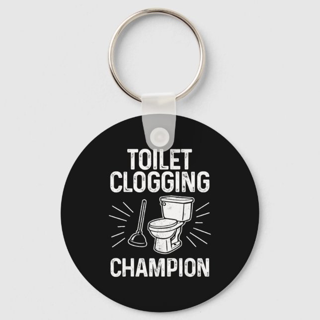 Porte-clés Toilet Clogging Chamon Funny Graphic Toilet Cloggi (Recto)